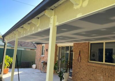 after photo of plastered external pergola ceiling