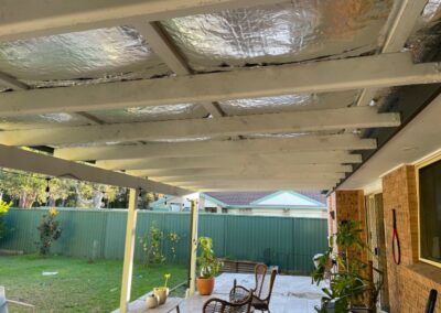before photo of external pergola ceiling to be plastered
