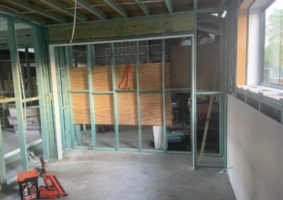 before photo of internal framing before plastering commenced